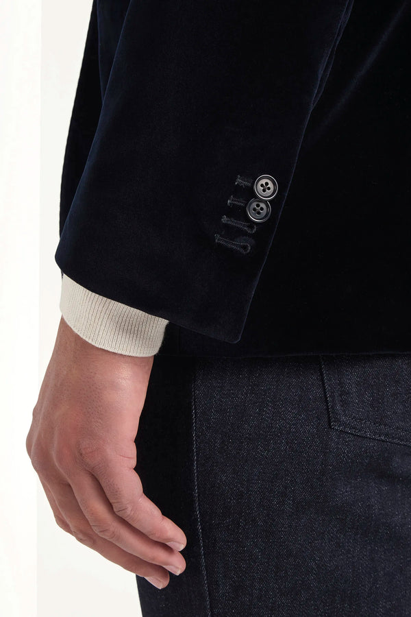 Navy blue velvet jacket - Made in Italy